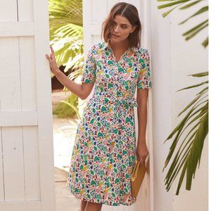 NWT- Boden Anastasia Shirt Dress-Ivory, Paradise